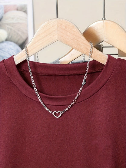 Damen Basic T-Shirt mit Raffung und Rundhalsausschnitt – Casual Style für Alltag und Freizeit