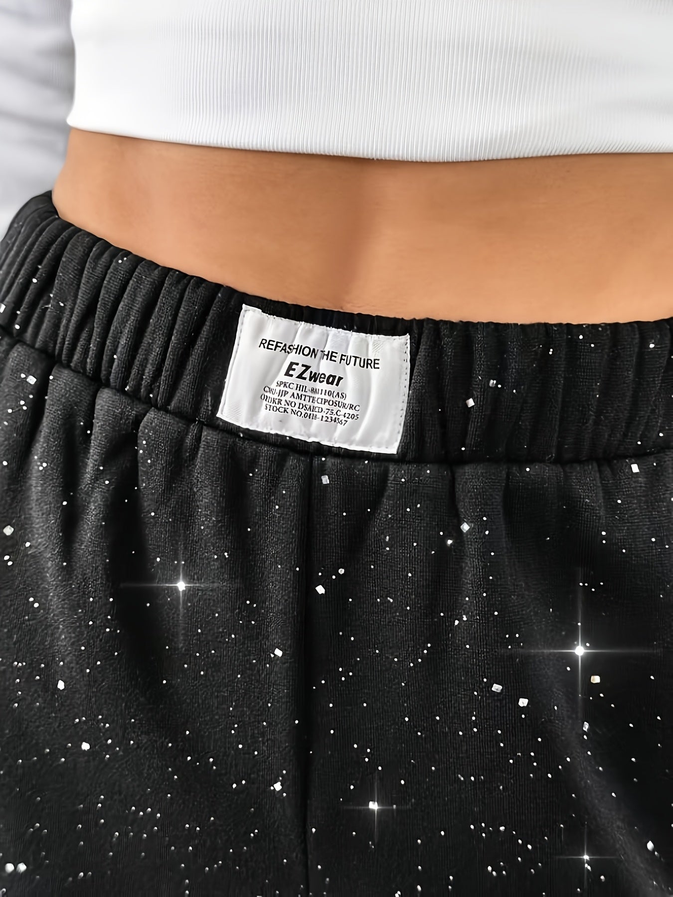 Damen Weite Jogginghose mit Sternenhimmel-Design für Freizeit und Streetwear