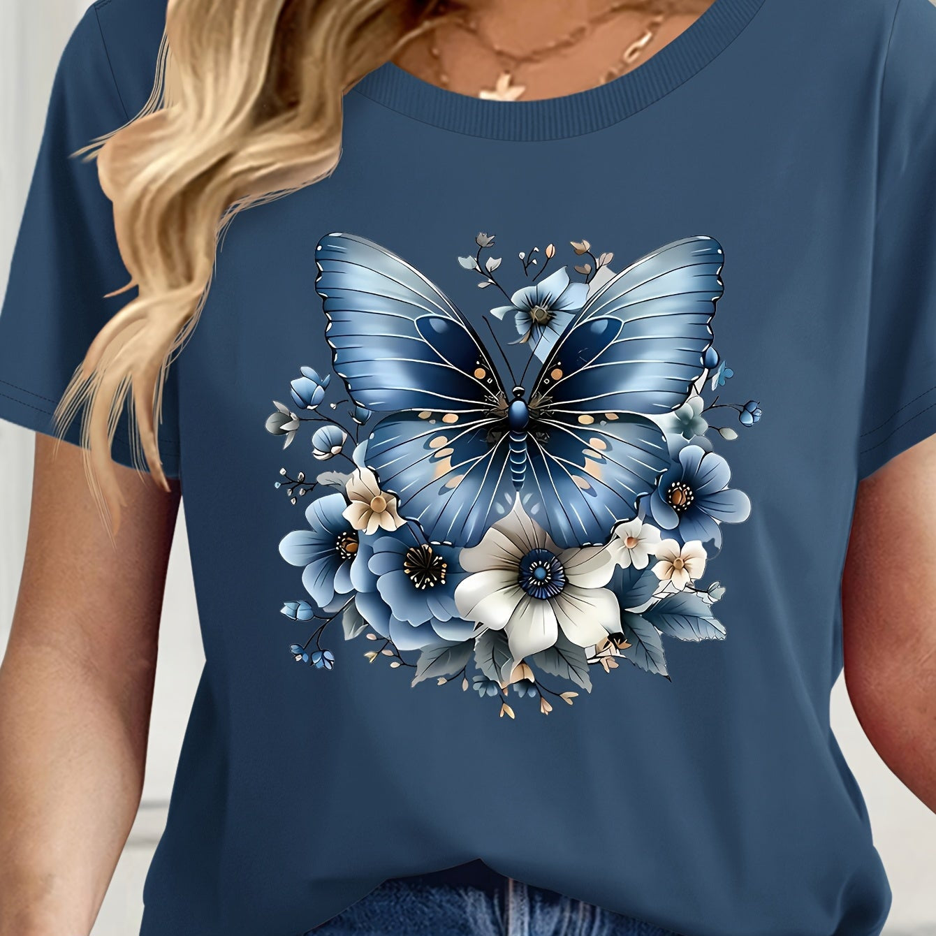 Damen Basic T-Shirt im Casual-Stil für Alltag und Freizeit