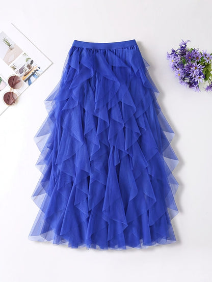 Damen Maxirock mit Rüschen für festliche Anlässe und elegante Outfits