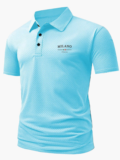 Herren Polohemd mit modernem Strukturmuster und klassischem Kragen – Stilvoll für Freizeit und Alltag