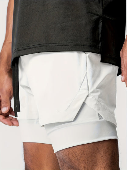 Herren Trainingsshorts mit 2-in-1-Design für Fitness und Sport