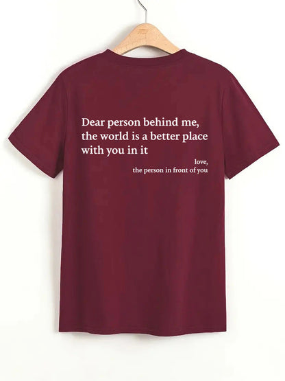 Rose – Damen T-Shirt mit Rundhals und Slogan