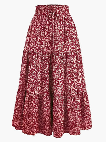 Damen Maxirock mit hoher Taille und Stufen-Design – Eleganter Freizeitrock für Frühling und Sommer