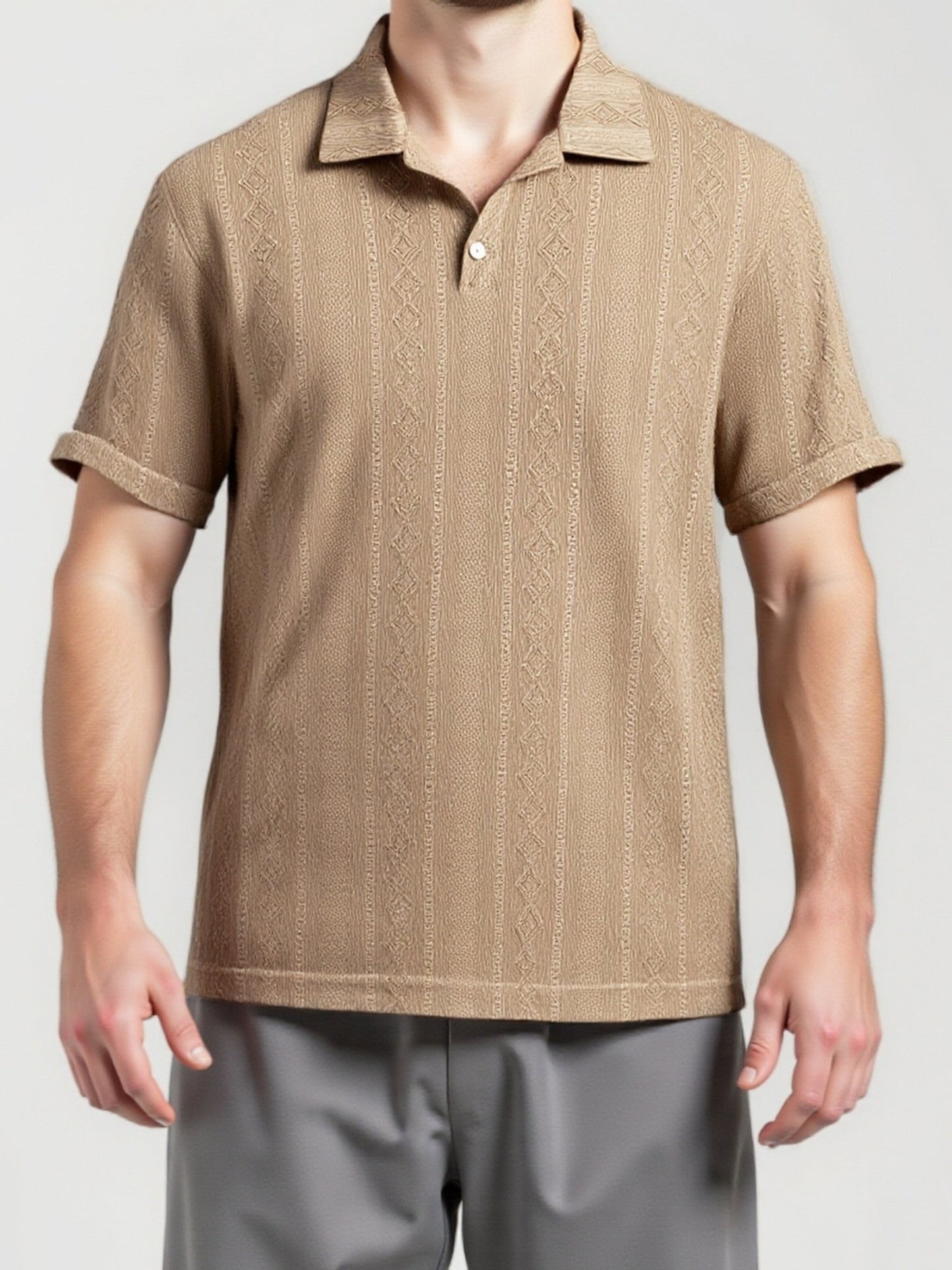 Herren Strick-Poloshirt im Retro-Stil für Freizeit und Alltag