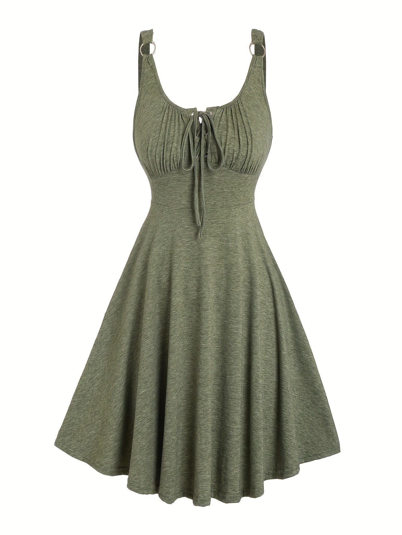 Damen Skaterkleid im Freizeitstil mit Schnürung und Schwingrock – Ideal für Alltag und Sommer