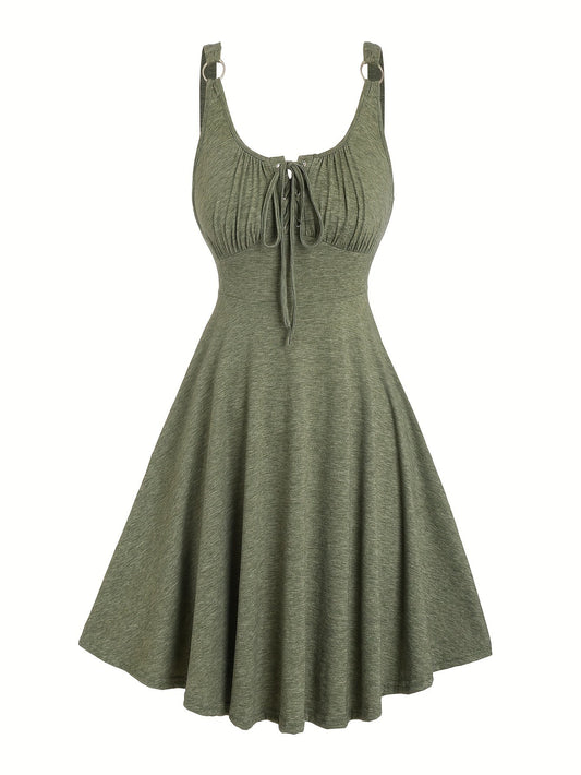 Damen Skaterkleid im Freizeitstil mit Schnürung und Schwingrock – Ideal für Alltag und Sommer