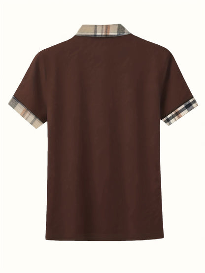 Damen Poloshirt mit Reißverschluss-Kragen und Karodetails – Modisches Freizeitshirt für Alltag und Ausgehen