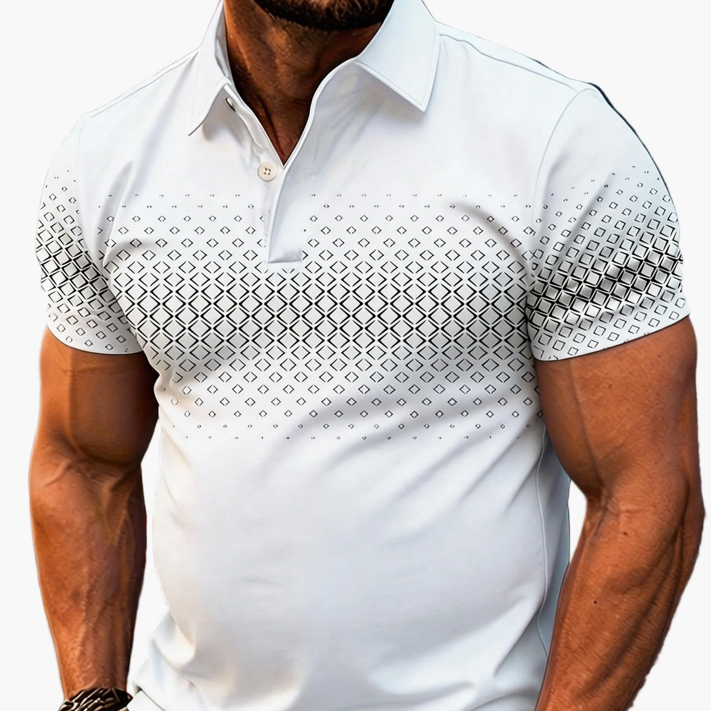 Herren Polo-Shirt mit modernem Muster – Stilvolles Freizeitshirt für Alltag und City