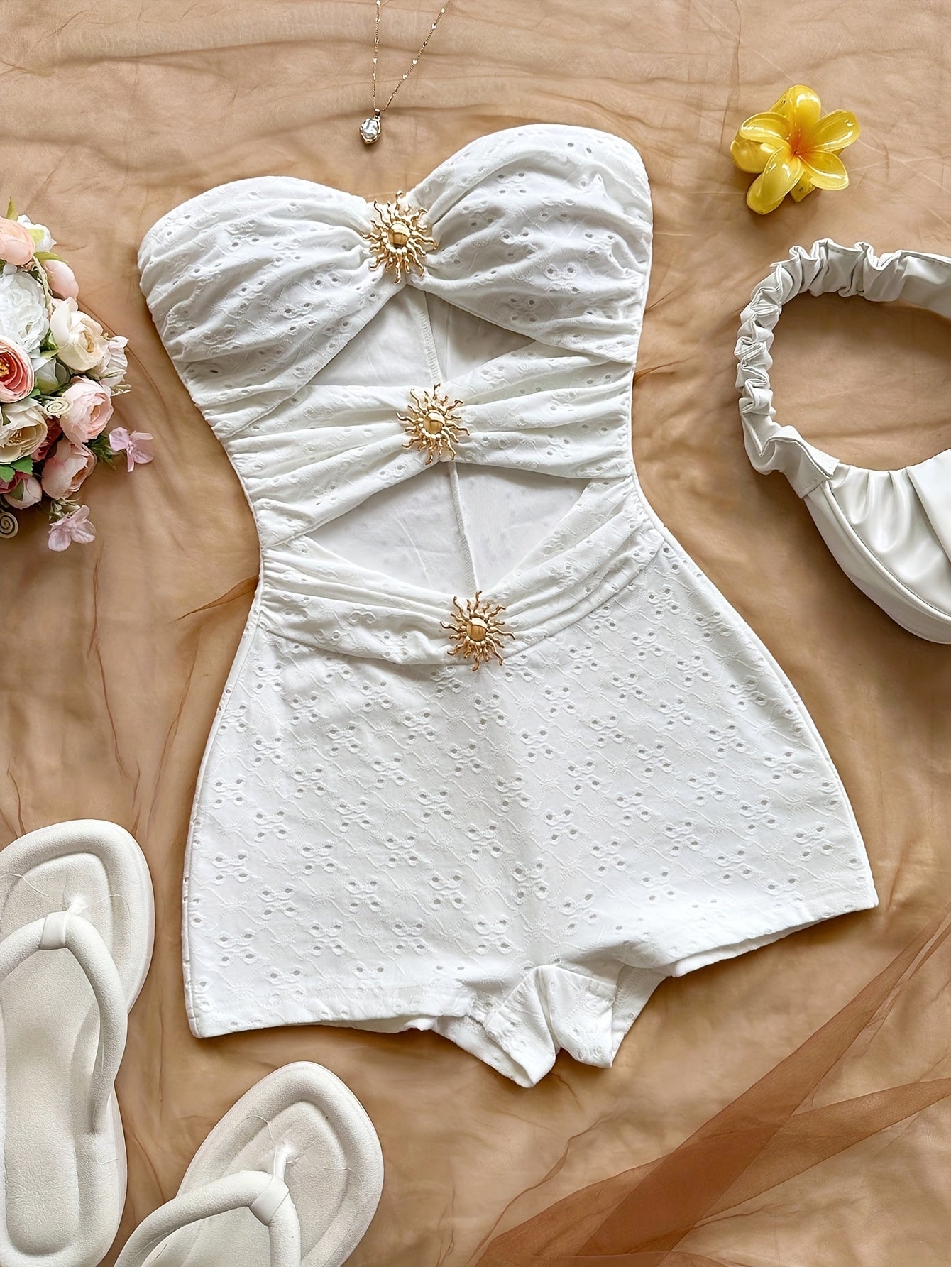 Damen Badeanzug Retro-Style mit Leopardenmuster und Cut-Outs – Eleganter Einteiler für Strand und Pool