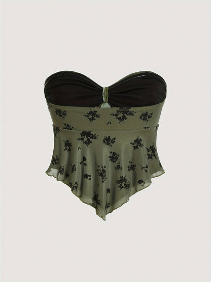 Damen Bandeau-Top mit Bindedetail und verspieltem Schnitt