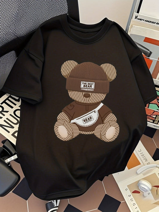 Herren Streetwear T-Shirt mit coolem Bären-Motiv – Urban Style, Kurzarm, Lässiges Design
