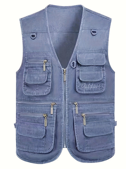 Herren Outdoor Weste mit vielen Taschen – Ideal für Angeln, Wandern & Reisen