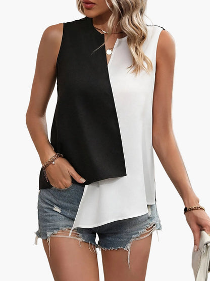 Damen Asymmetrisches Ärmelloses Top – Eleganter Freizeit-Look für Frühling und Sommer