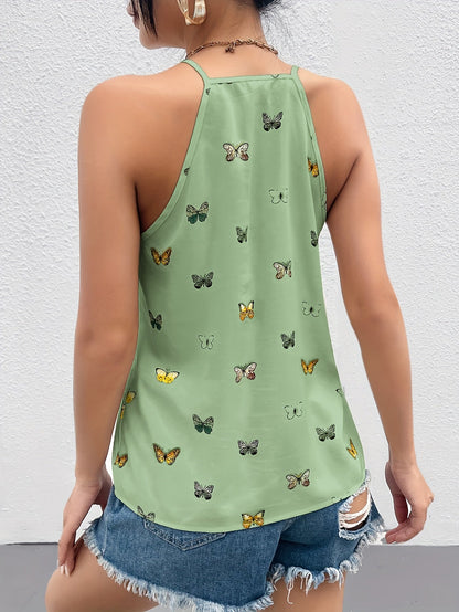 Damen Schmetterling Print Trägertop – Elegantes Sommer-Top für Freizeit & Alltag