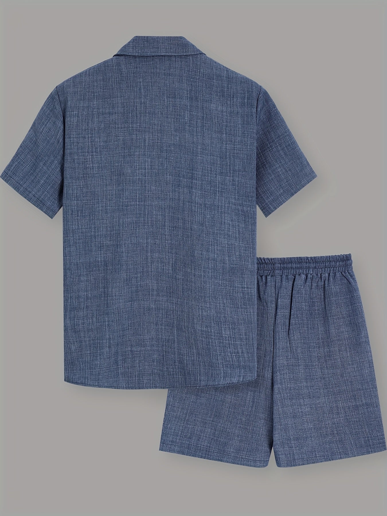 Herren Sommer Freizeit Set – Kurzarm Hemd & Shorts mit T-Shirt und Kette, Lässiger Zweiteiler für Alltag und Urlaub
