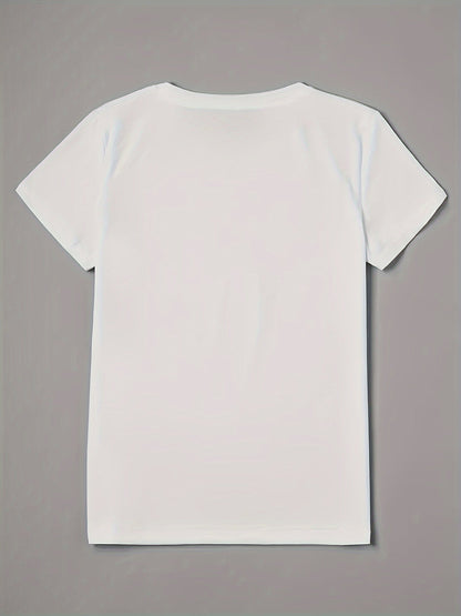 Damen T-Shirt mit Herz-Motiv – Casual Style für Alltag und Freizeit