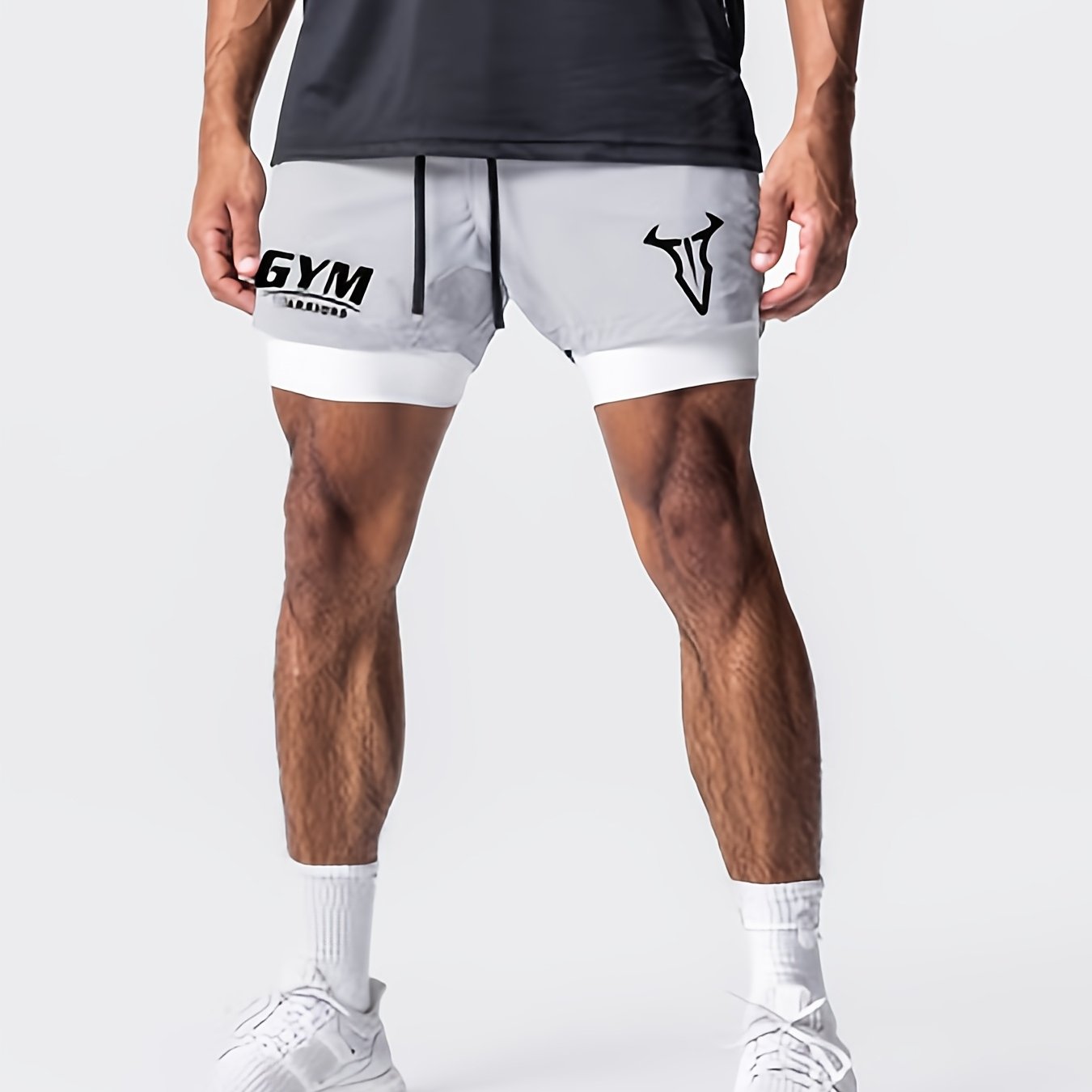 Herren Trainingsshorts mit 2-in-1-Design für Fitness und Sport