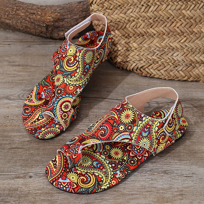 Damen Sandalen Tribal-Stil Bequem Sommer Strand Freizeit