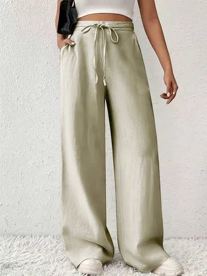 Damen Weite Freizeithose mit Kordelzug – Lässiger Stil für Alltag und Wochenende
