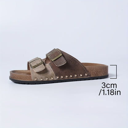 Damen Vintage Komfort Sandalen mit Schnallen – Bequeme Sommerschuhe für Alltag und Freizeit