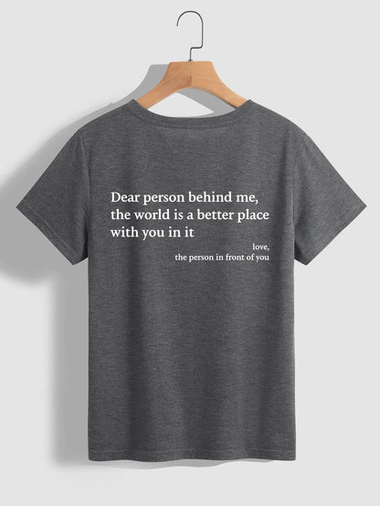 Rose – Damen T-Shirt mit Rundhals und Slogan