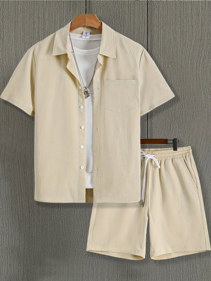 Herren Freizeit Set – Kurzarm Hemd und Shorts für entspannte Anlässe