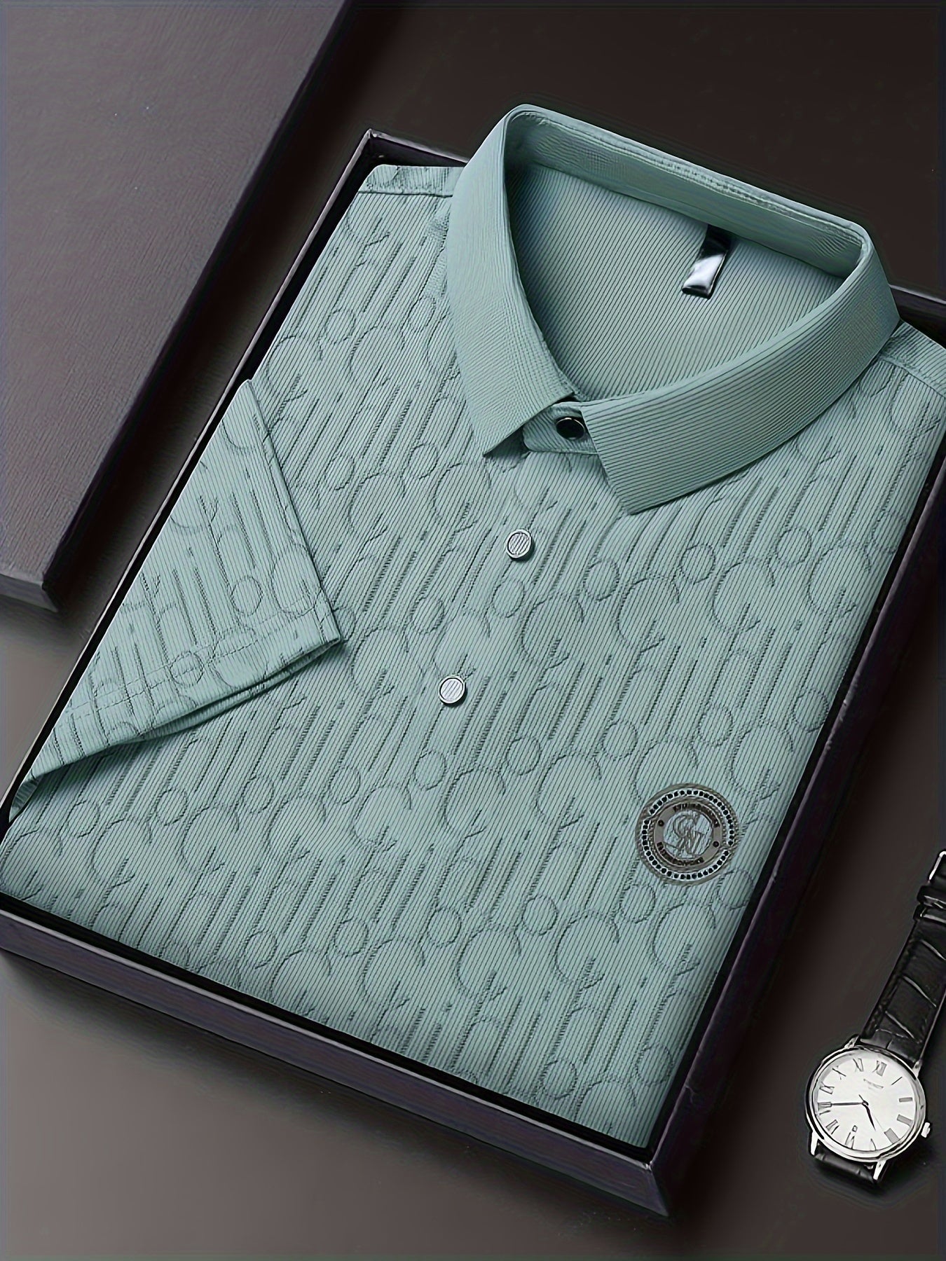 Herren Poloshirt mit modernem Muster und stilvollem Kragen – Freizeit & Alltag