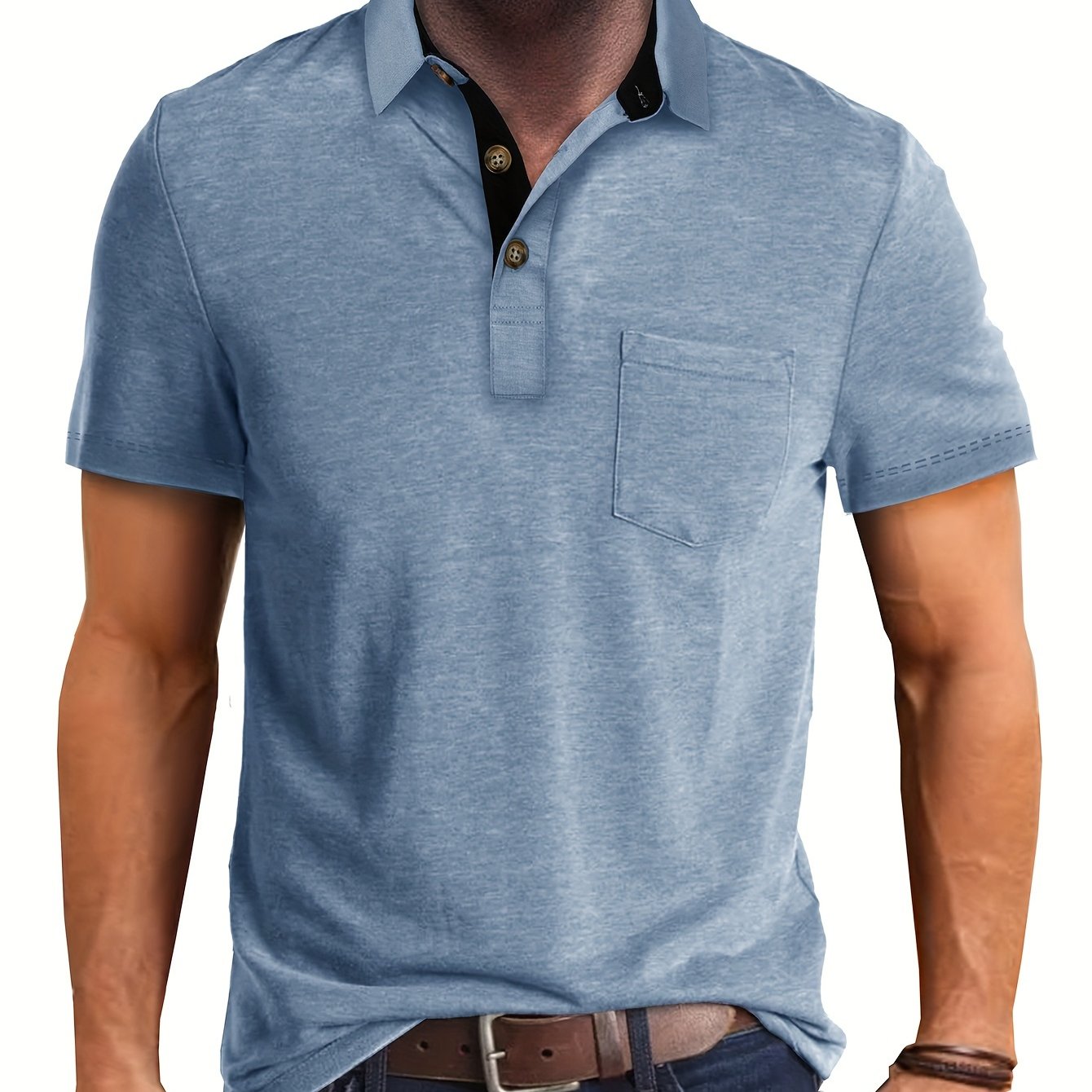 Herren Polohemd mit Brusttasche – Stilvolles Freizeitshirt für Alltag und Büro
