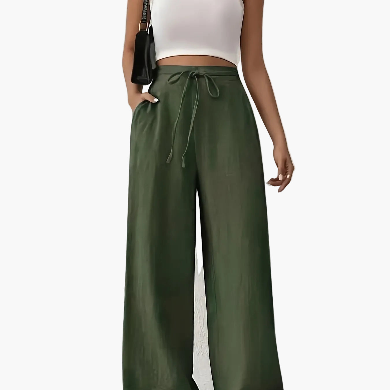 Damen Weite Freizeithose mit Kordelzug – Lässiger Stil für Alltag und Wochenende