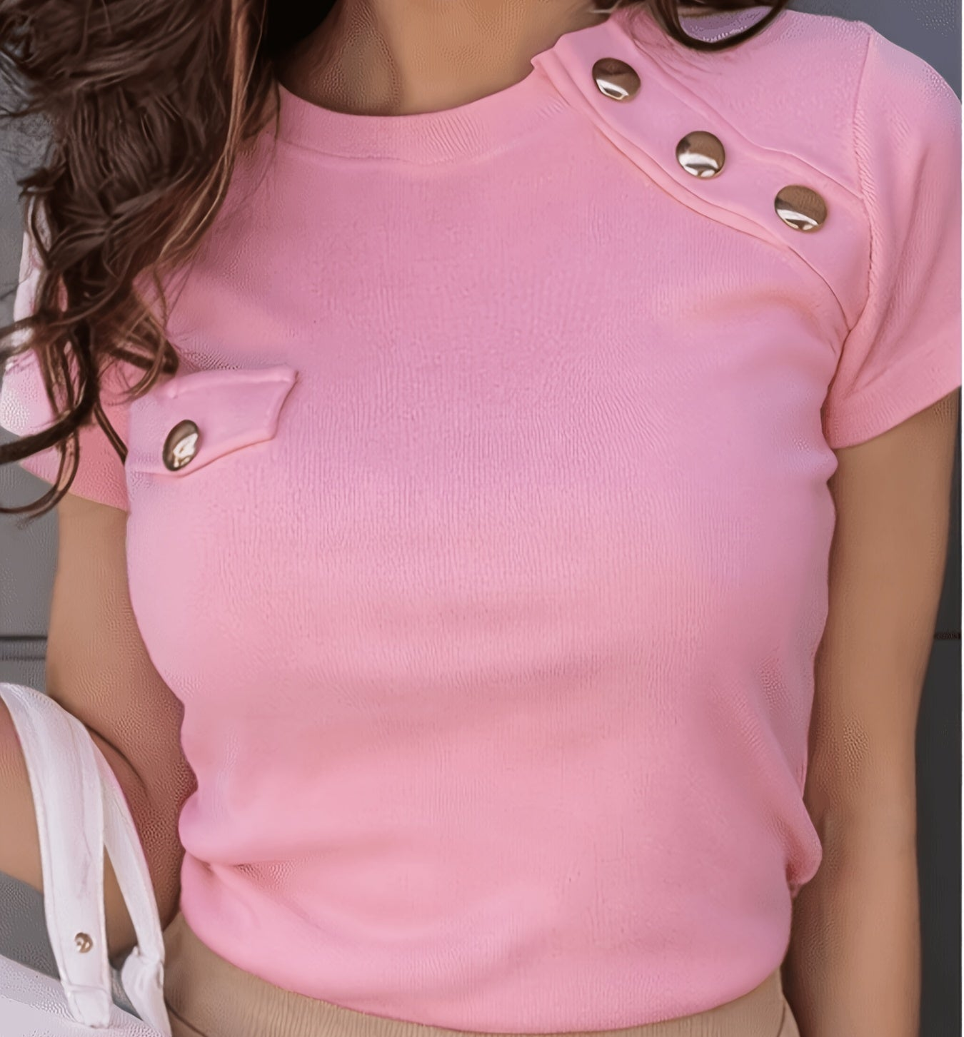 Damen Modernes Shirt mit Knopfdetails und Stilvollem Schnitt – Elegantes Freizeit- und Business-Oberteil