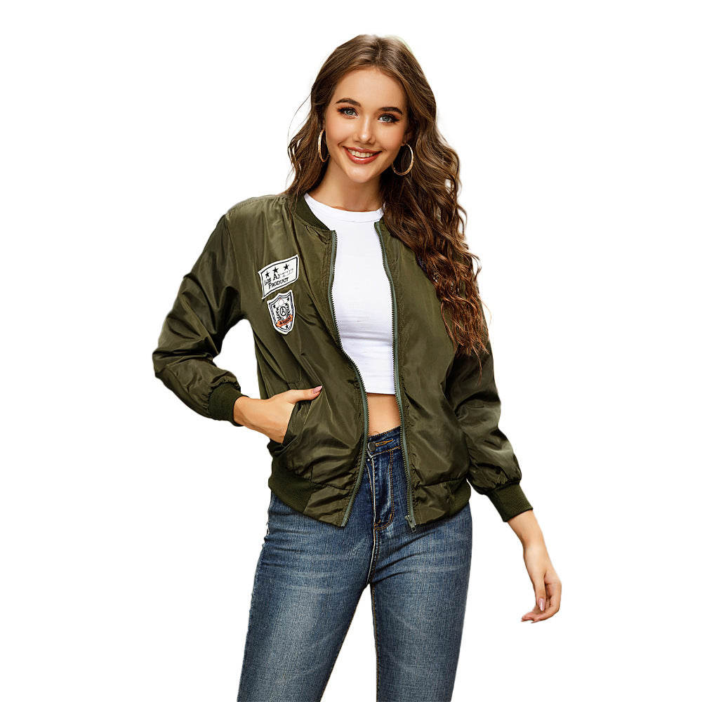 Hugh – Slim Herren-Baseballjacke mit Applikation
