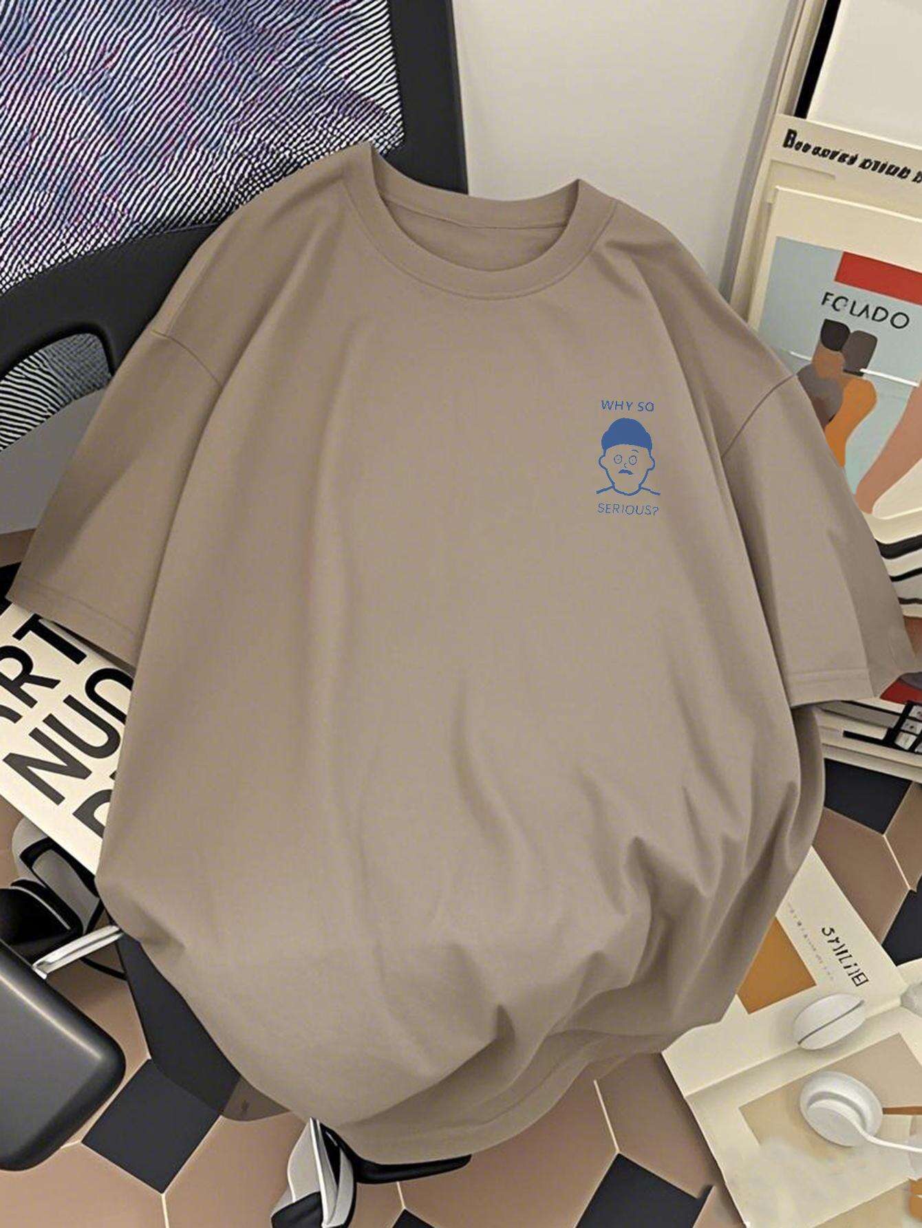 Herren T-Shirt mit Print – Lockeres Streetwear mit „Why So Serious?“-Design