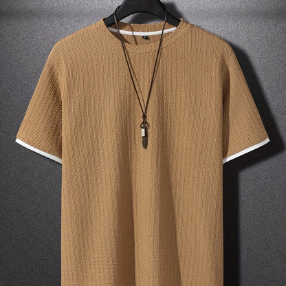 Herren T-Shirt Modern Kurzarm mit Struktur – Stilvolles Freizeitshirt, Lässiger Look, Urbaner Allrounder