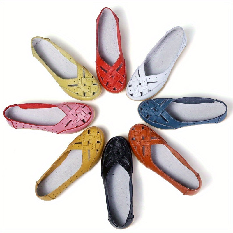 Damen Komfort-Ballerinas mit Flechtmuster – Bequeme Slipper für Alltag & Freizeit