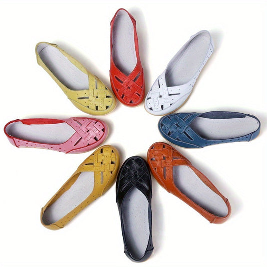 Damen Komfort-Ballerinas mit Flechtmuster – Bequeme Slipper für Alltag & Freizeit