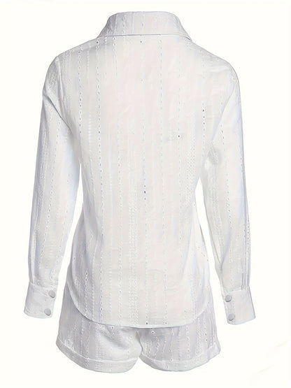 Damen Sommer-Set Bluse und Shorts – Elegantes Casual Outfit für Freizeit & Urlaub