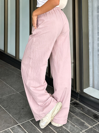 Damen Weite Freizeithose mit Kordelzug – Stilvolle Gerade Passform für Alltag und Urlaub