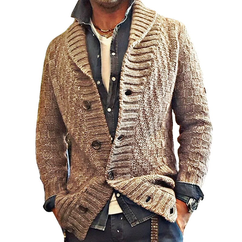 Herren Strickjacke Vintage Stil mit Reverskragen – Modischer Cardigan für Alltag und Freizeit