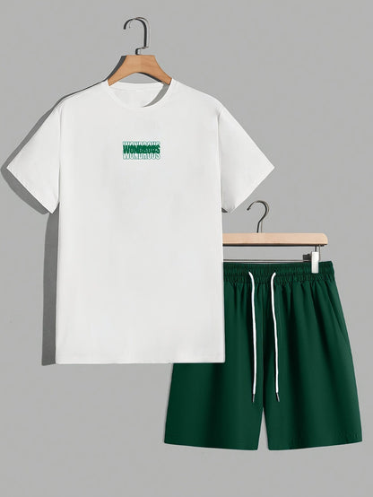 Herren Streetwear Set mit Grafik-T-Shirt und Shorts – Urbaner Look, Trendiger Style