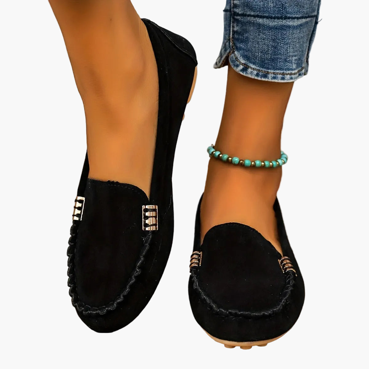 Damen Mokassins Bequeme Slip-On Freizeitschuhe Elegant für Alltag und Büro
