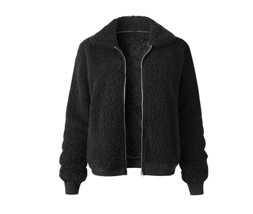 Grace – Kurze Damenjacke mit dickem Samtkragen