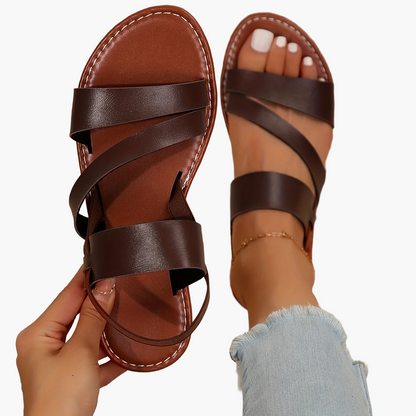 Damen Sommer-Sandalen mit Kreuzriemen für Freizeit und Alltag