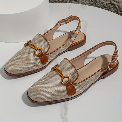 Damen-Slingback-Loafer im eleganten Casual-Stil – Bequeme Sommerschuhe mit Schnalle