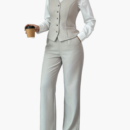 Damen Business Anzug mit Weste und Hose – Eleganter Büro-Look für stilbewusste Frauen