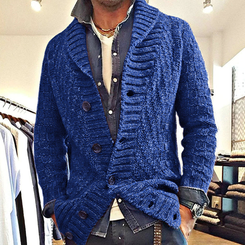 Herren Strickjacke Vintage Stil mit Reverskragen – Modischer Cardigan für Alltag und Freizeit