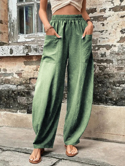 Sophie – Damen-Haremshose mit Taschen und hohem Bund