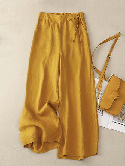 Damen Weite Freizeithose mit Kordelzug – Eleganter Sommer-Look für Alltag und Büro