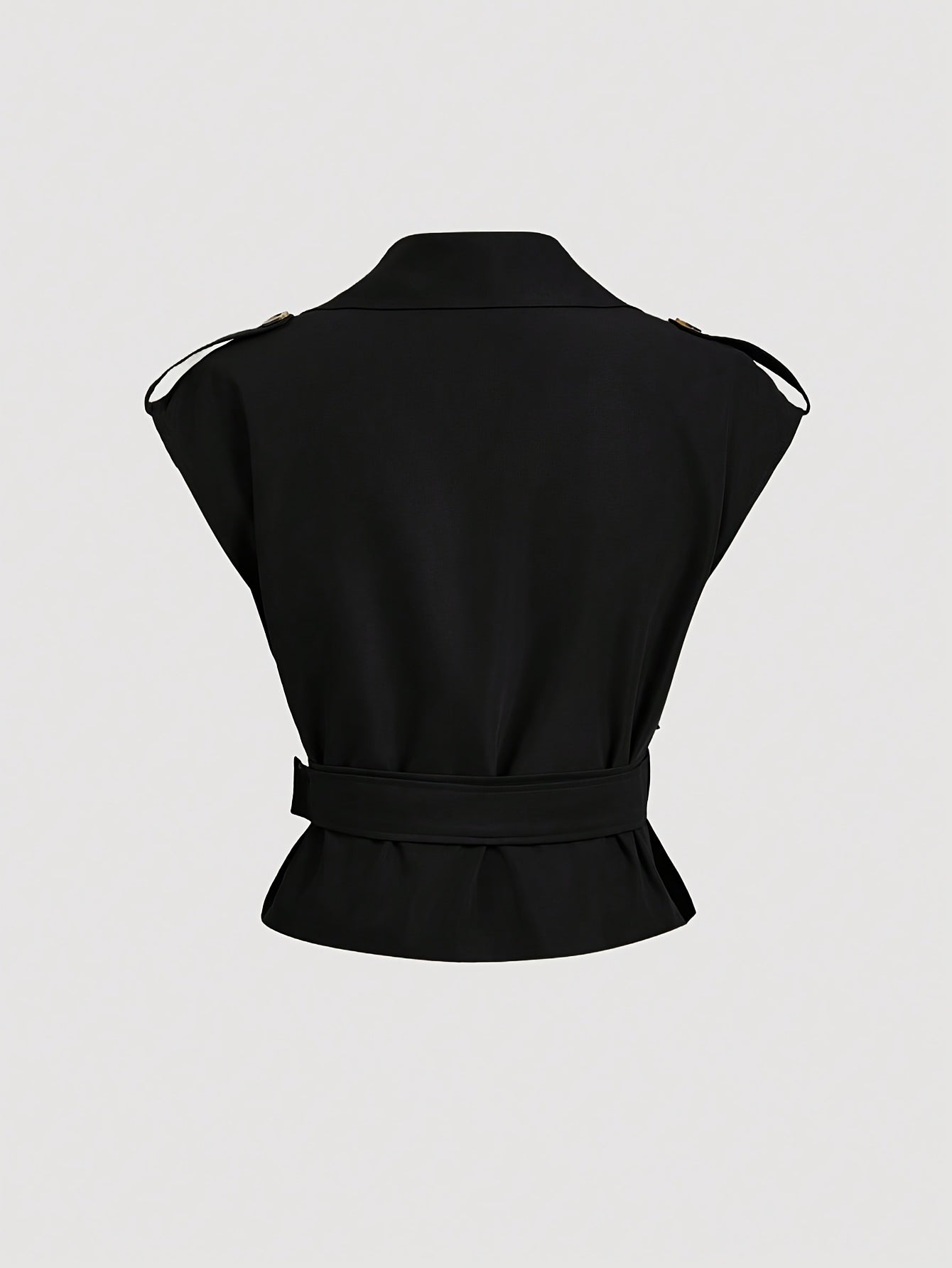 Damen Elegante Ärmellose Trenchweste mit Gürtel – Modischer Business-Look