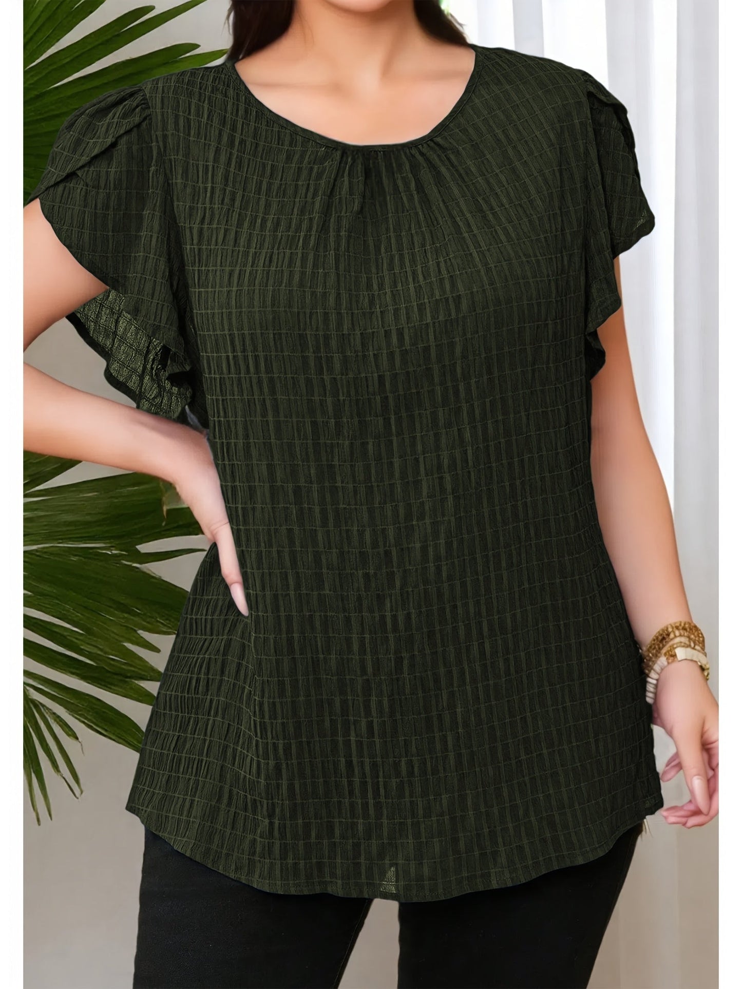 Damen Blusenshirt Elegant mit Raffungen – Lockeres Oberteil für Alltag und Büro